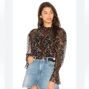 See By Chloe Multicolor Ruffled Long Sleeve Blouse - Women Size 36